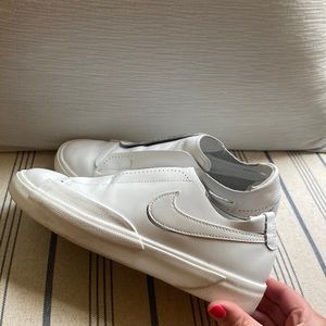 White Laceless Nike Blazers